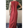 Ensemble robe longue unie brique et haut imprimé fleuri