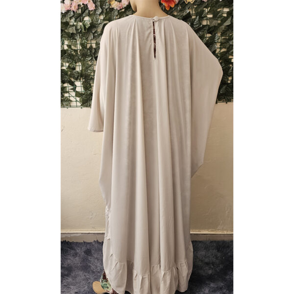 Ensemble-robes-thioup-beige-3 Ensemble robe longue imprimée thioup et haut uni beige