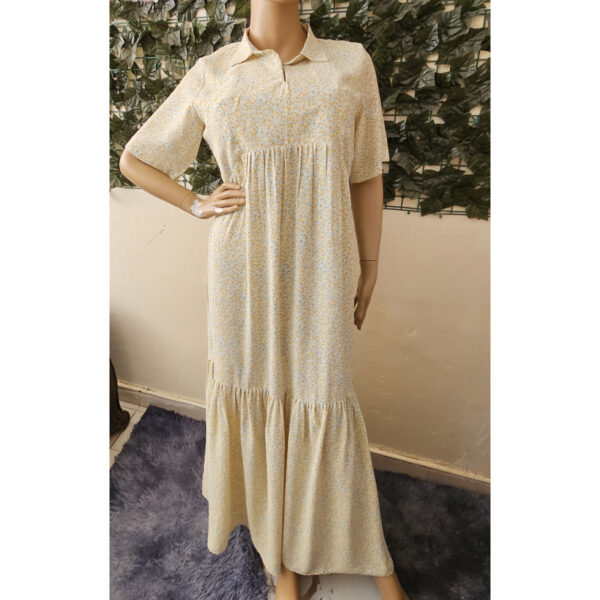 Robe-imprimee-fleurs-jaune-2 Robe jaune imprimée fleurs