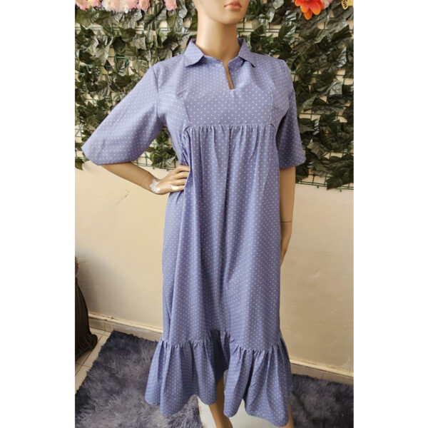 Robe-imprimee-pois-mauve-1 Robe mauve imprimée à pois