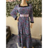 Robe longue imprimée wax multicolore