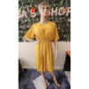 Robe jaune imprimée argentée