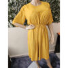 Robe jaune imprimée argentée