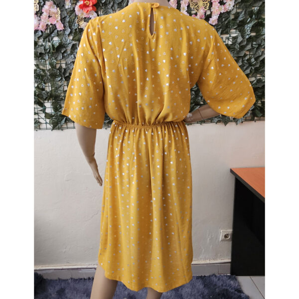 Robe-jaune-imprimee-argentee-4 Robe jaune imprimée argentée