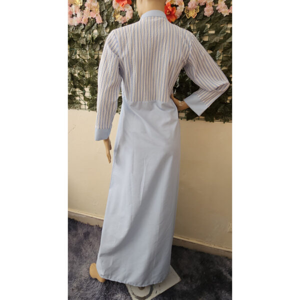 Robe-patch-bleu-blanc-rayure-3 Robe patch bleue imprimée rayure bleue-blanche
