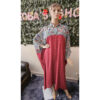 Boubou rouge, patch imprimé fleurette