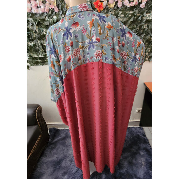 Robe-patch-rouge-imprimee-fleurette-4 Boubou rouge, patch imprimé fleurette