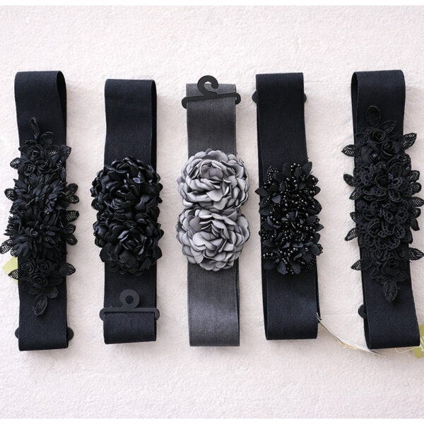 Ceinture élastique à boucle florale
