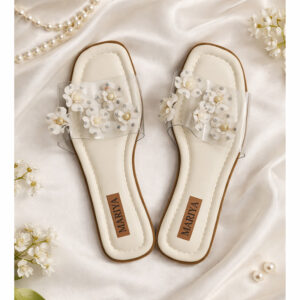 Sandale à fleurs blanche